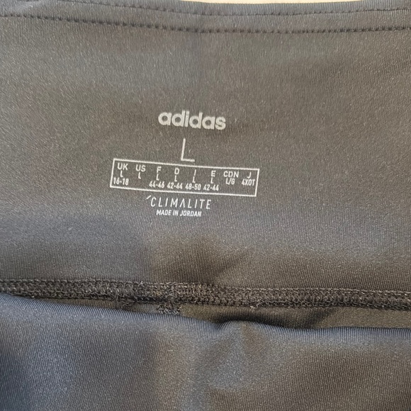 Adidas Black Leggings with White Stripes - Picture 3 of 4